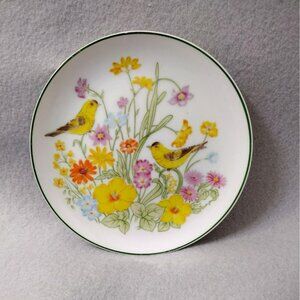Vintage Garden Song Plate by Marc Mar-Lyn Japan 1977, 7" Snack Dish Cottagecore
